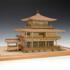 ウッディジョー木製建築模型1/75 鹿苑寺 金閣 （白木作り）改良版【送料無料】