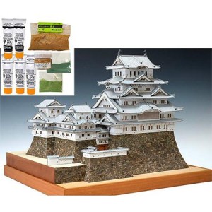 ウッディジョー/木製建築模型 1/150姫路城＋パウダー・塗料セット【送料無料】