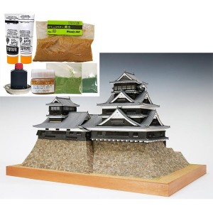 ウッディジョー/木製建築模型 1/150熊本城＋パウダー・塗料セット【送料無料】