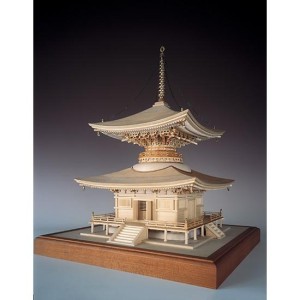 ウッディジョー 木製建築模型 1/50 石山寺 多宝塔 レーザーカット加工