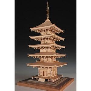 ウッディジョー木製建築模型1/75瑠璃光寺五重塔レーザーカット加工【送料無料】